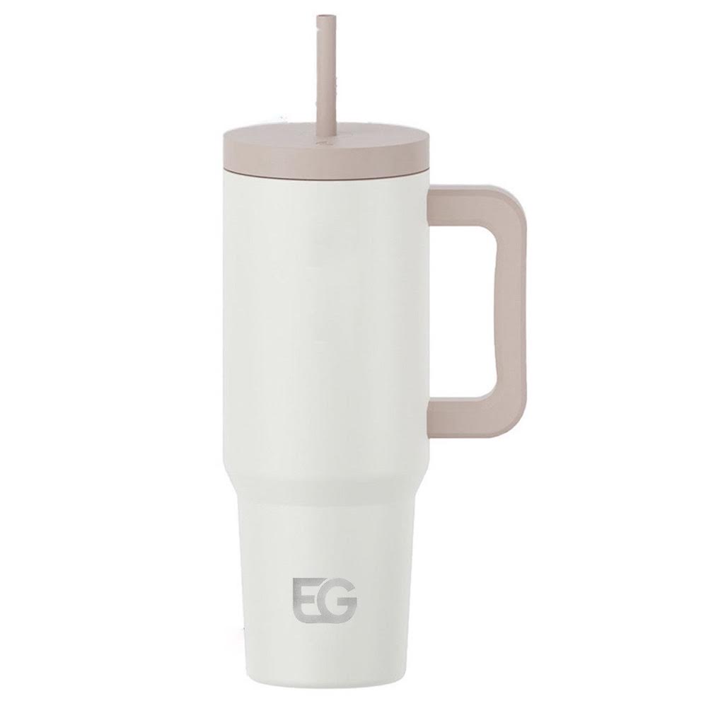 EverGrave Premium Tumbler with Handle (Cream White)